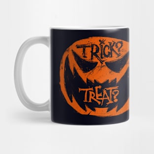 Trick? Treat? Halloween pumpkin Mug